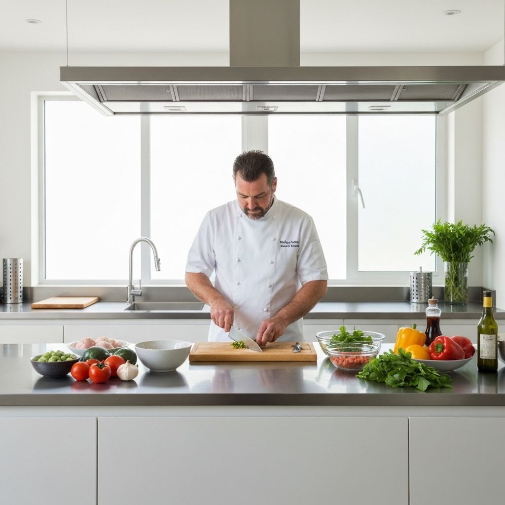 Chef plating a longevity meal